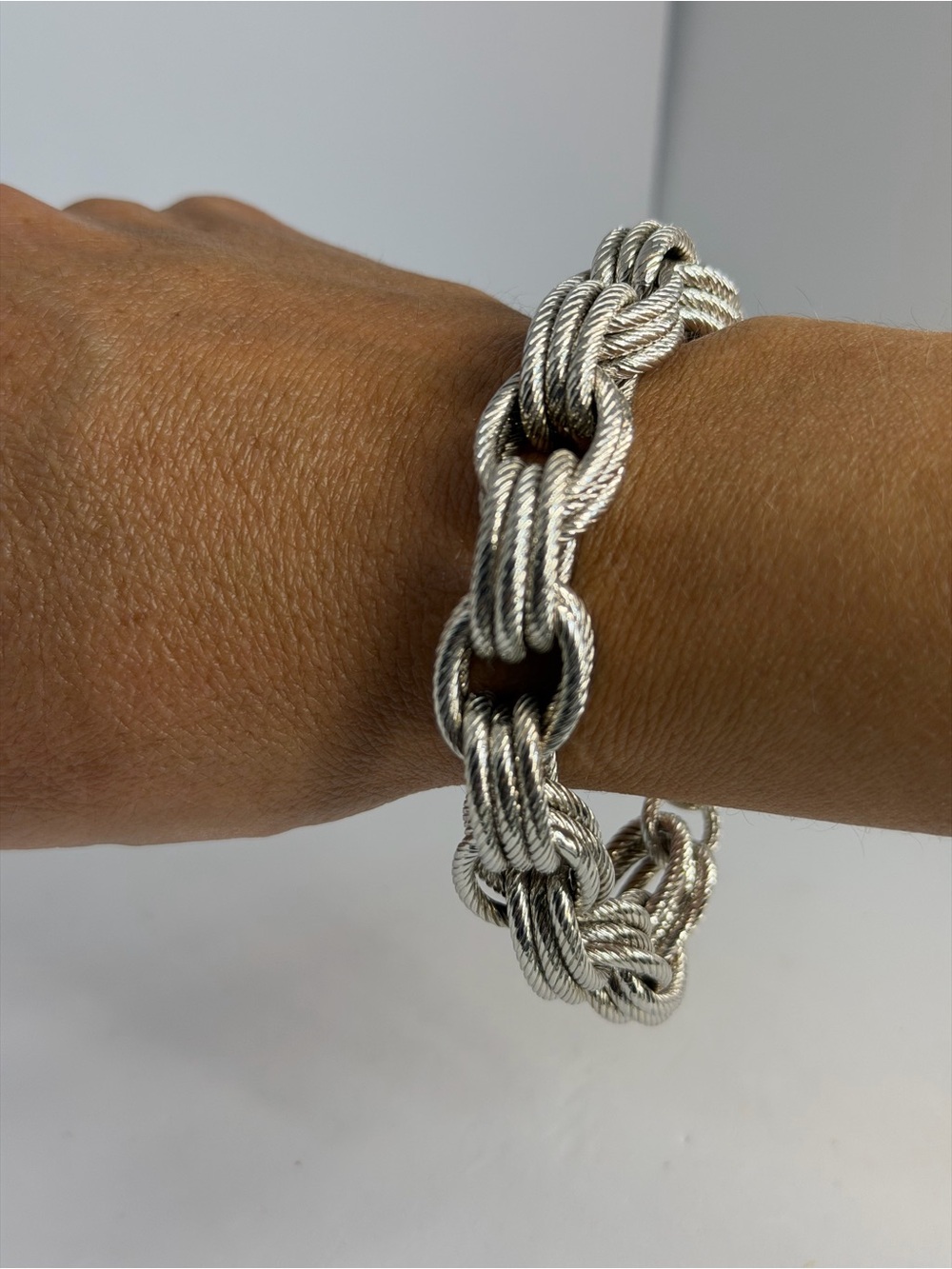 Bronze Milo Italy - Silver Rope-Link Statement Bracelet - Women Jewelry